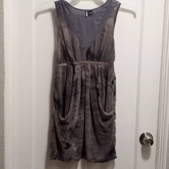Mini grey and blue tye dye dress - Picture 1 of 5